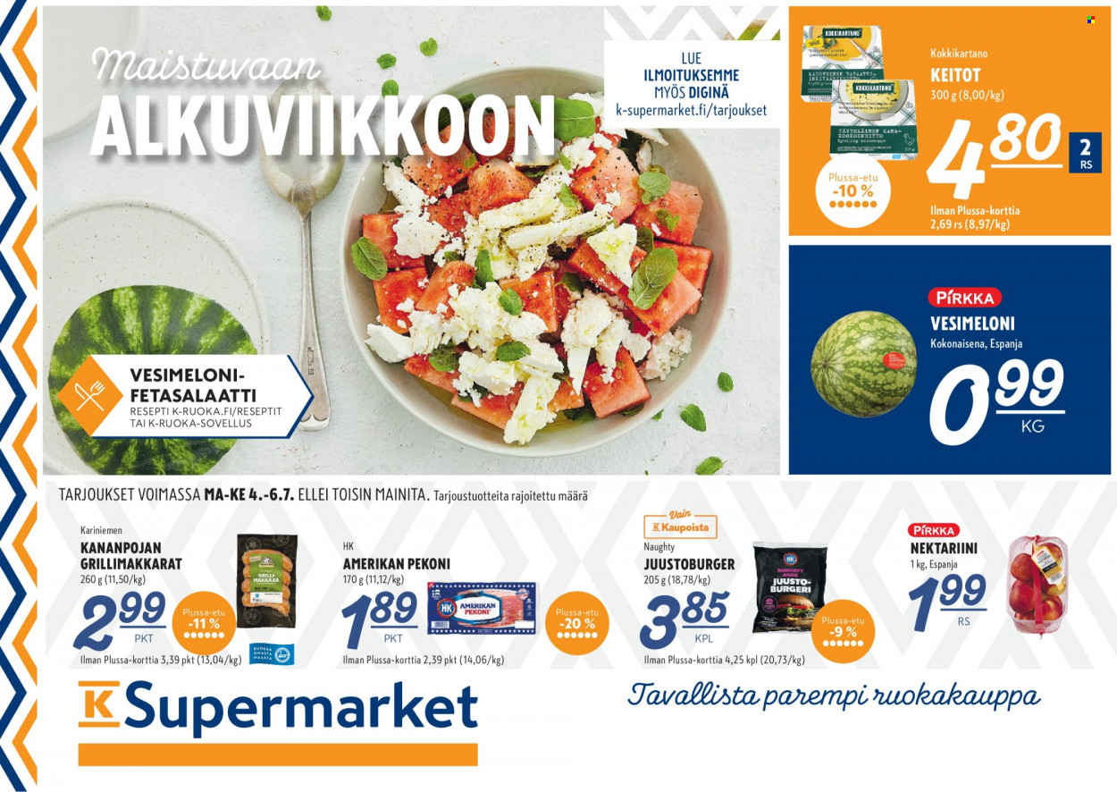 K-Supermarket tarjoukset - 04.07.2022 - 06.07.2022. Sivu 1