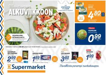 K-Supermarket tarjoukset  - 04.07.2022 - 06.07.2022.