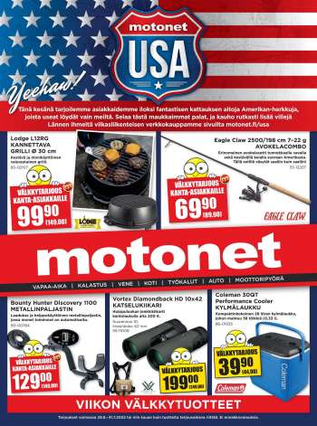 Motonet tarjoukset  - 29.06.2022 - 31.07.2022.