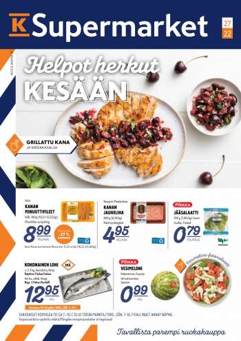 K-Supermarket tarjoukset  - 07.07.2022 - 10.07.2022.
