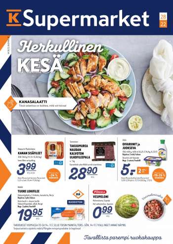 K-Supermarket tarjoukset  - 14.07.2022 - 17.07.2022.