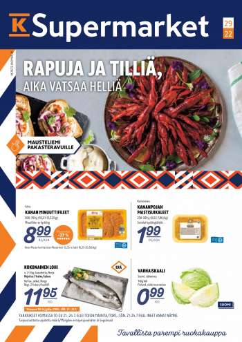 K-Supermarket tarjoukset  - 21.07.2022 - 24.07.2022.