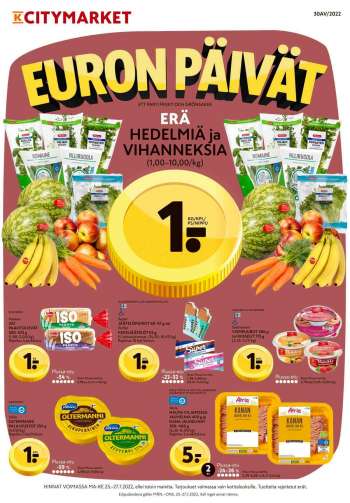 K-citymarket tarjoukset  - 25.07.2022 - 27.07.2022.