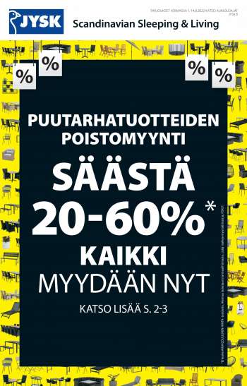 JYSK tarjoukset  - 01.08.2022 - 14.08.2022.
