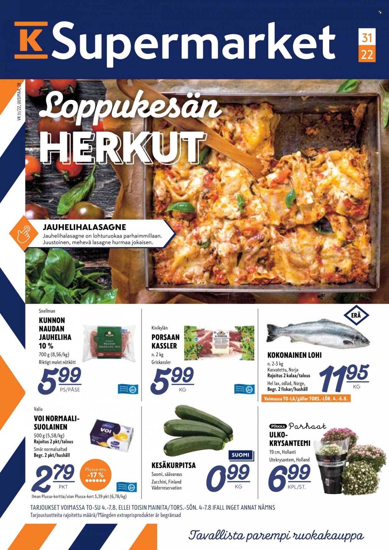K-Supermarket tarjoukset - 04.08.2022 - 07.08.2022. Sivu 1