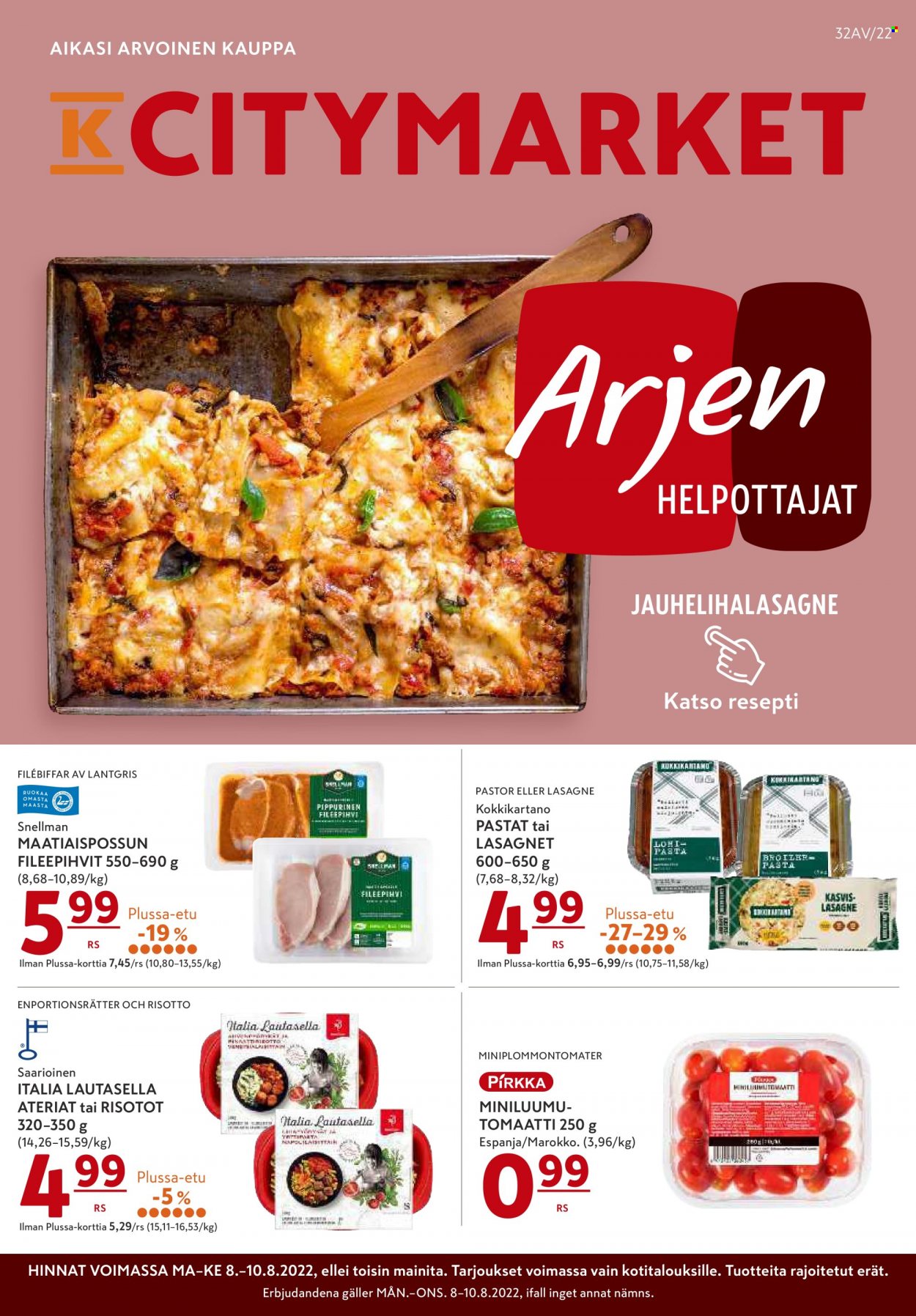 K-citymarket tarjoukset - 08.08.2022 - 10.08.2022. Sivu 1