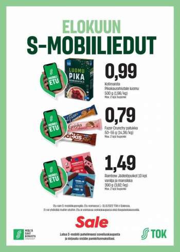 Sale tarjoukset  - 01.08.2022 - 31.08.2022.