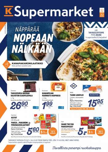 K-Supermarket tarjoukset  - 11.08.2022 - 14.08.2022.