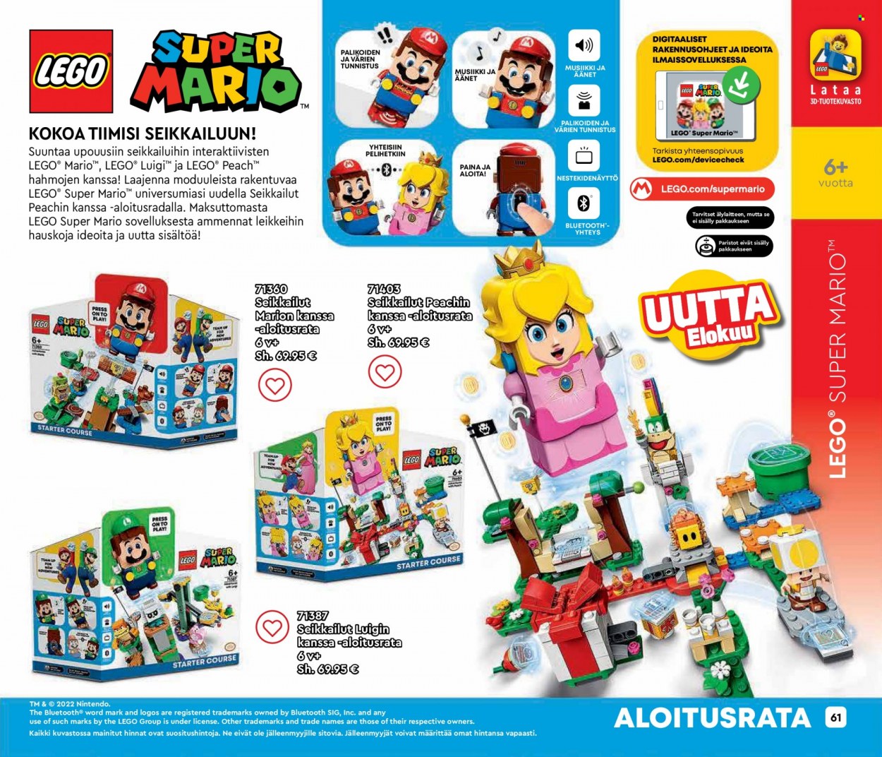 thumbnail - Tokmanni tarjoukset  - 12.08.2022 - 31.12.2022 - Tarjoustuotteet - Super Mario, LEGO. Sivu 61.
