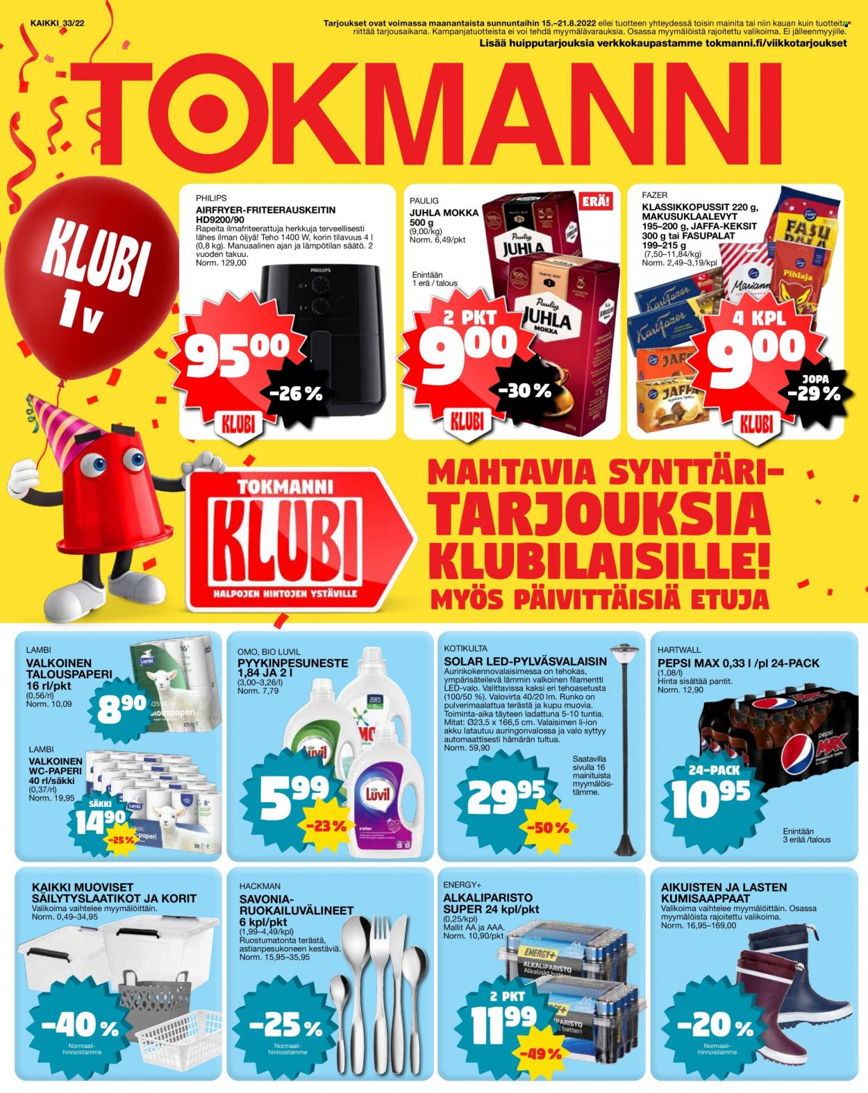 Tokmanni tarjoukset - 15.08.2022 - 21.08.2022. Sivu 1
