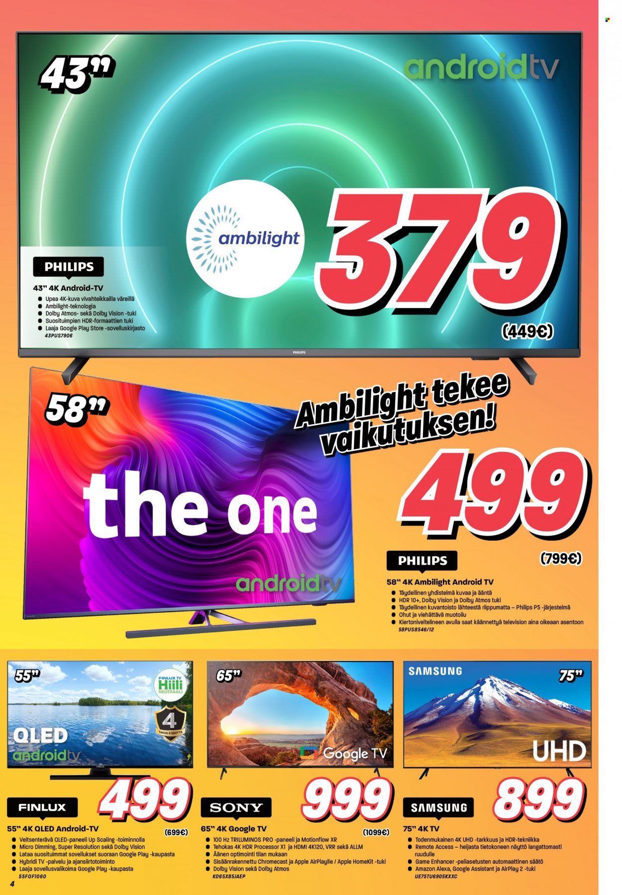 thumbnail - Veikon Kone tarjoukset  - 14.08.2022 - 20.08.2022 - Tarjoustuotteet - Apple, Chromecast, Philips, Android TV, QLED TV. Sivu 4.