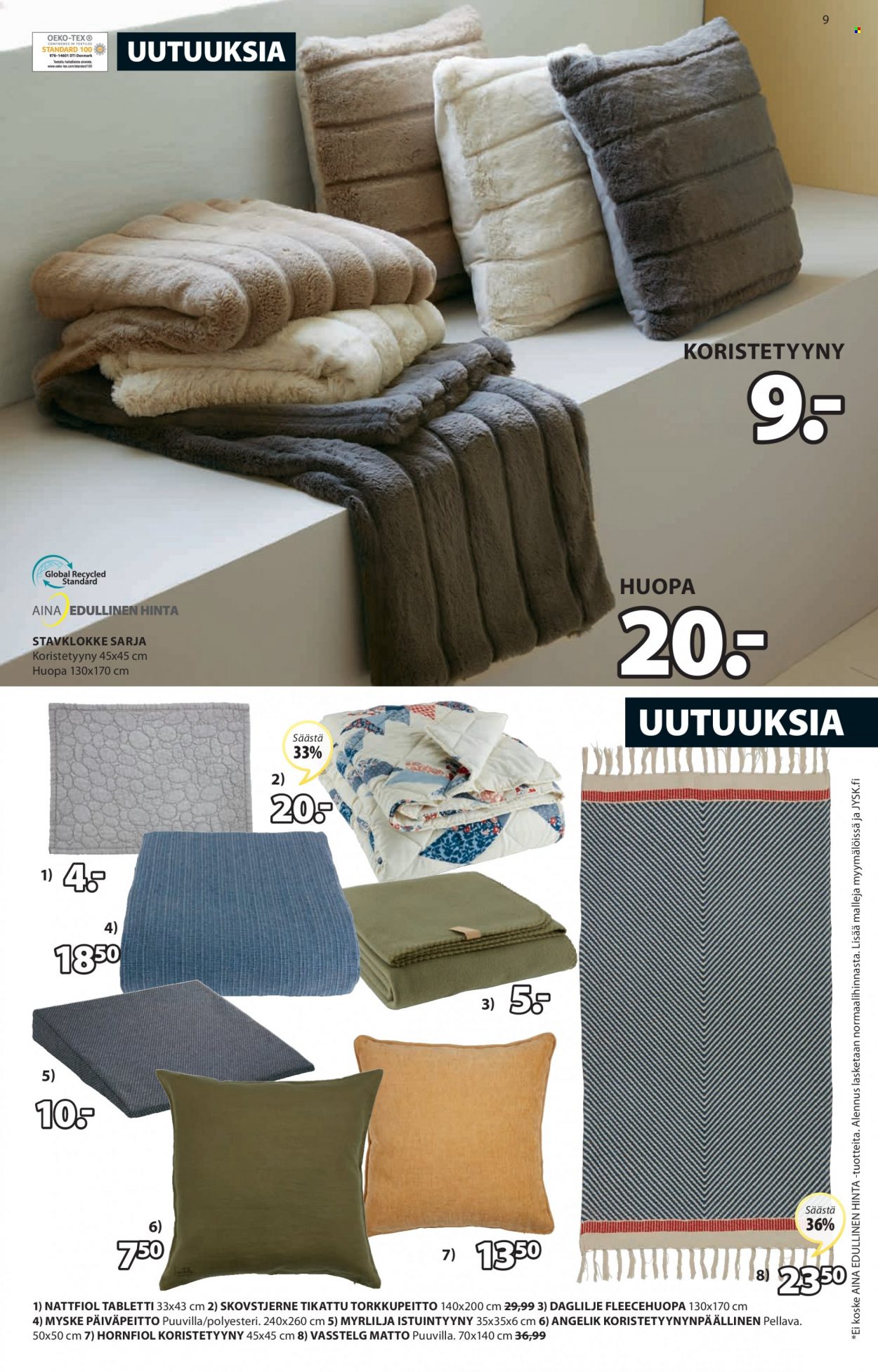 JYSK tarjoukset - 15.08.2022 - 21.08.2022. Sivu 9