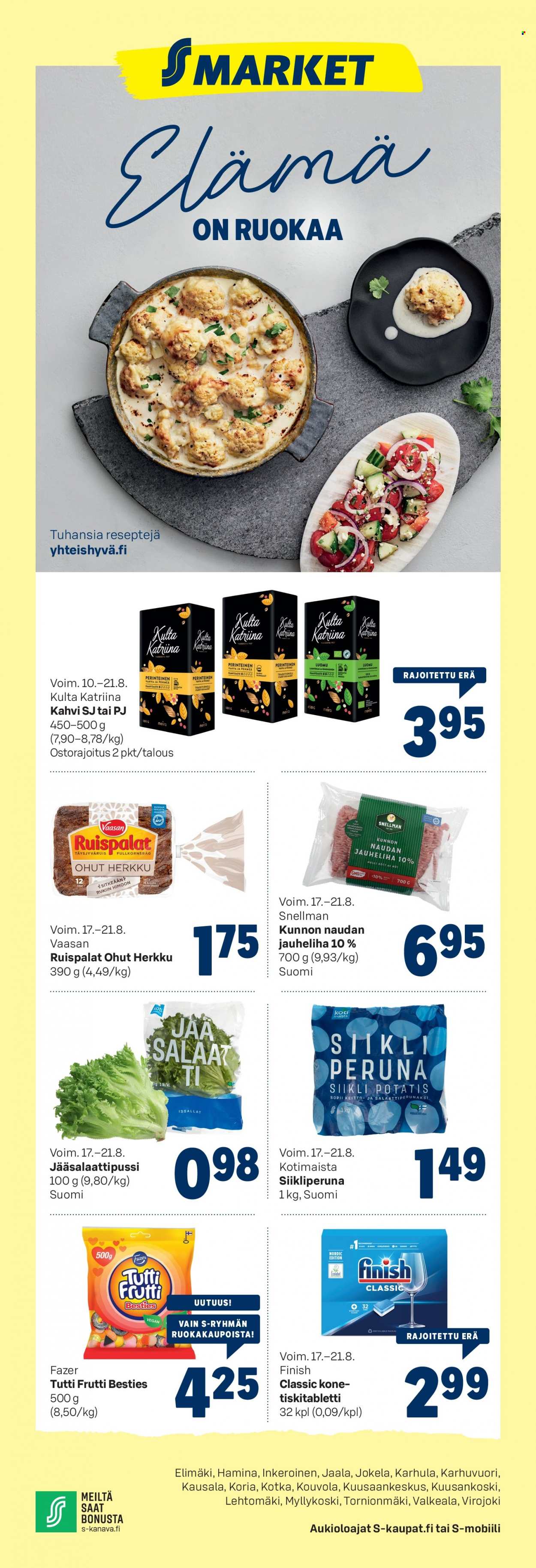 S-market tarjoukset - 17.08.2022 - 21.08.2022. Sivu 1