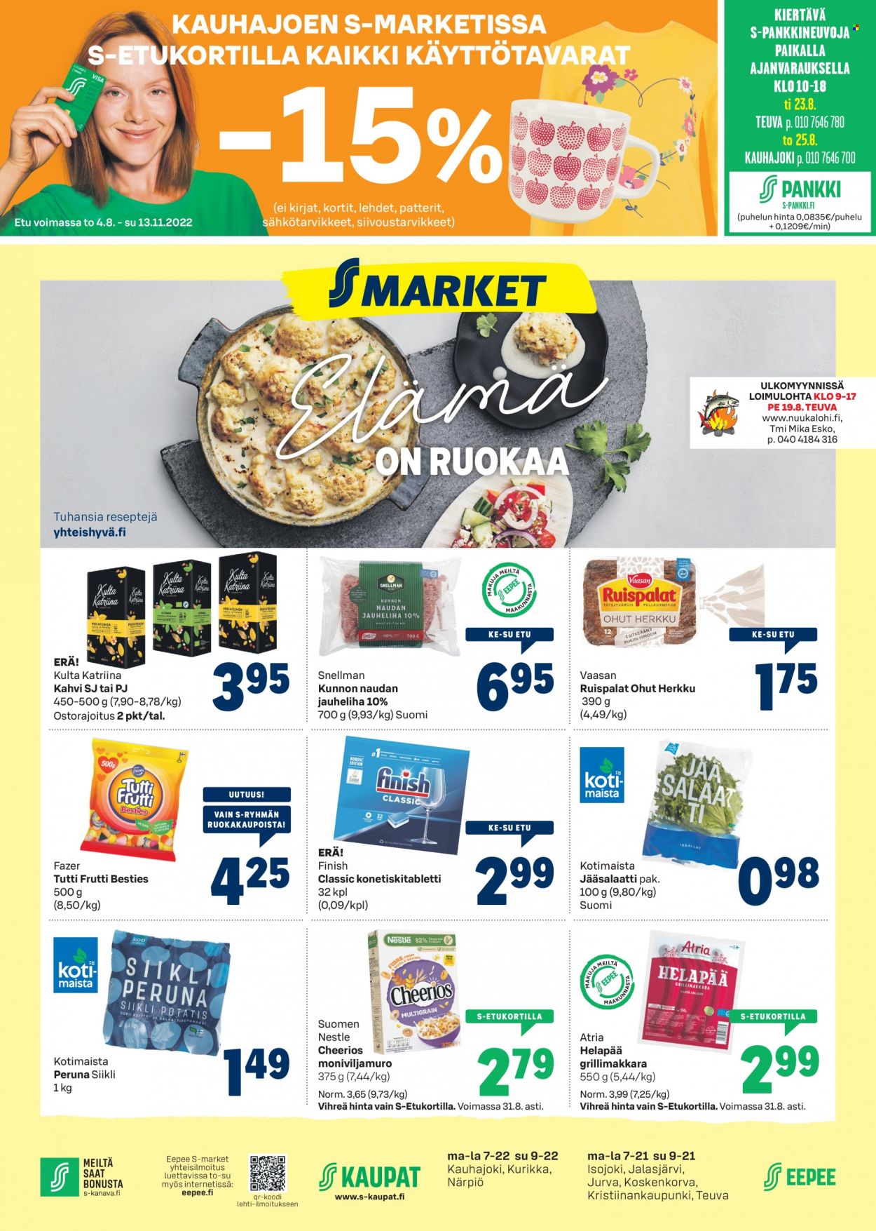 S-market tarjoukset - 17.08.2022 - 21.08.2022. Sivu 1