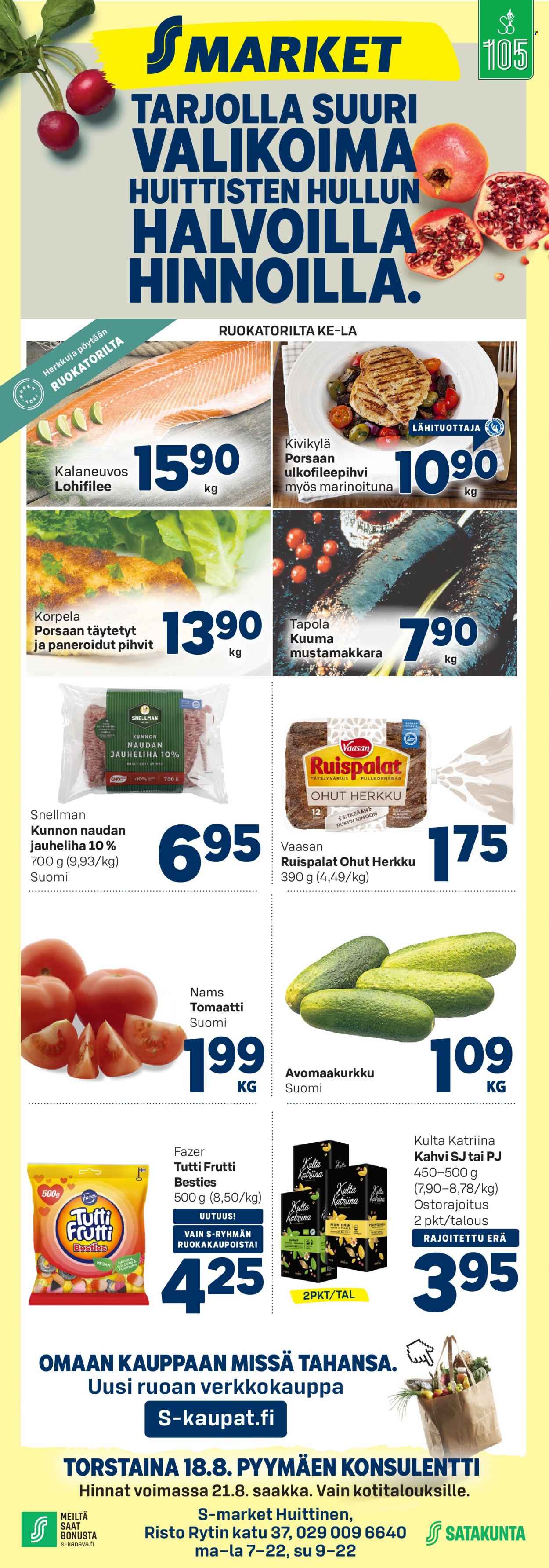 S-market tarjoukset - 18.08.2022 - 21.08.2022. Sivu 1