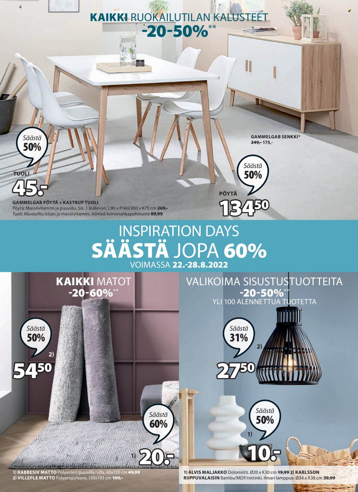 JYSK tarjoukset - 22.08.2022 - 28.08.2022. Sivu 4