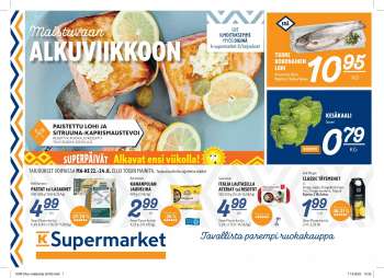 K-Supermarket tarjoukset  - 22.08.2022 - 24.08.2022.