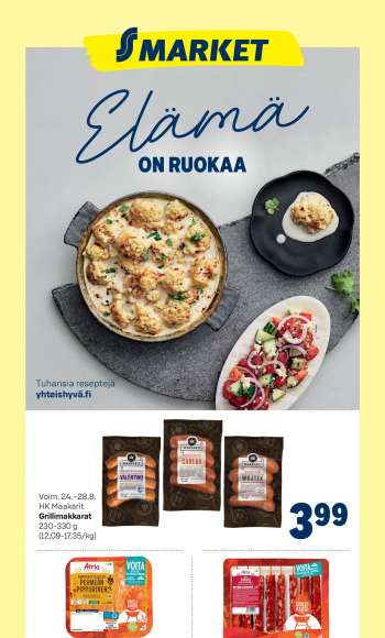 S-market tarjoukset  - 24.08.2022 - 28.08.2022.