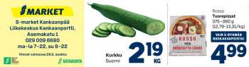 S-market tarjoukset  - 25.08.2022 - 28.08.2022.