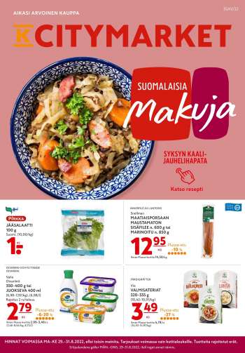 K-citymarket tarjoukset  - 29.08.2022 - 31.08.2022.