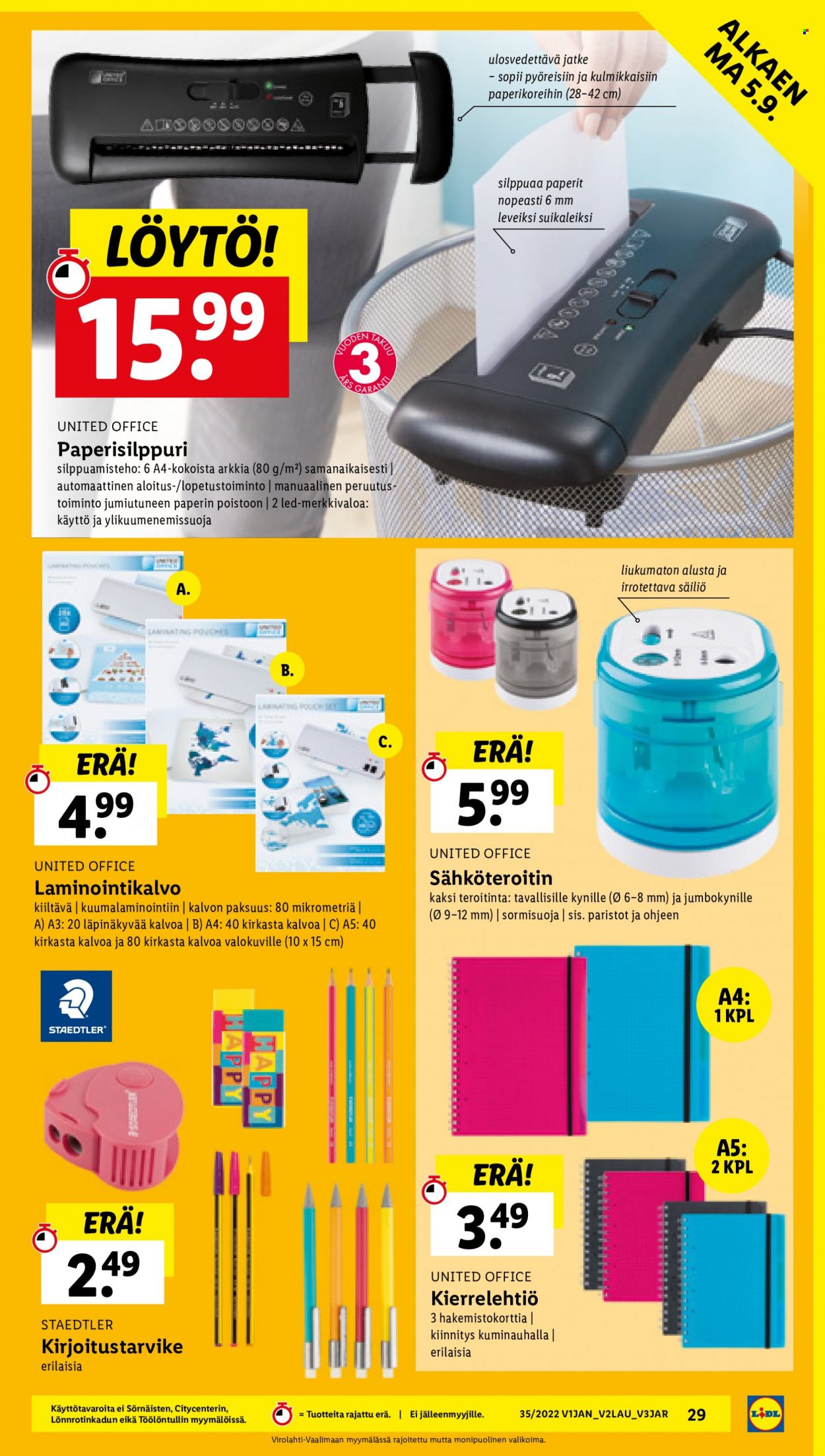 Lidl tarjoukset - 01.09.2022 - 07.09.2022. Sivu 29