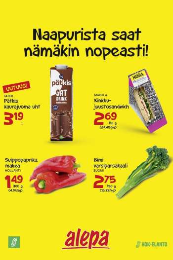Alepa tarjoukset  - 31.08.2022 - 06.09.2022.
