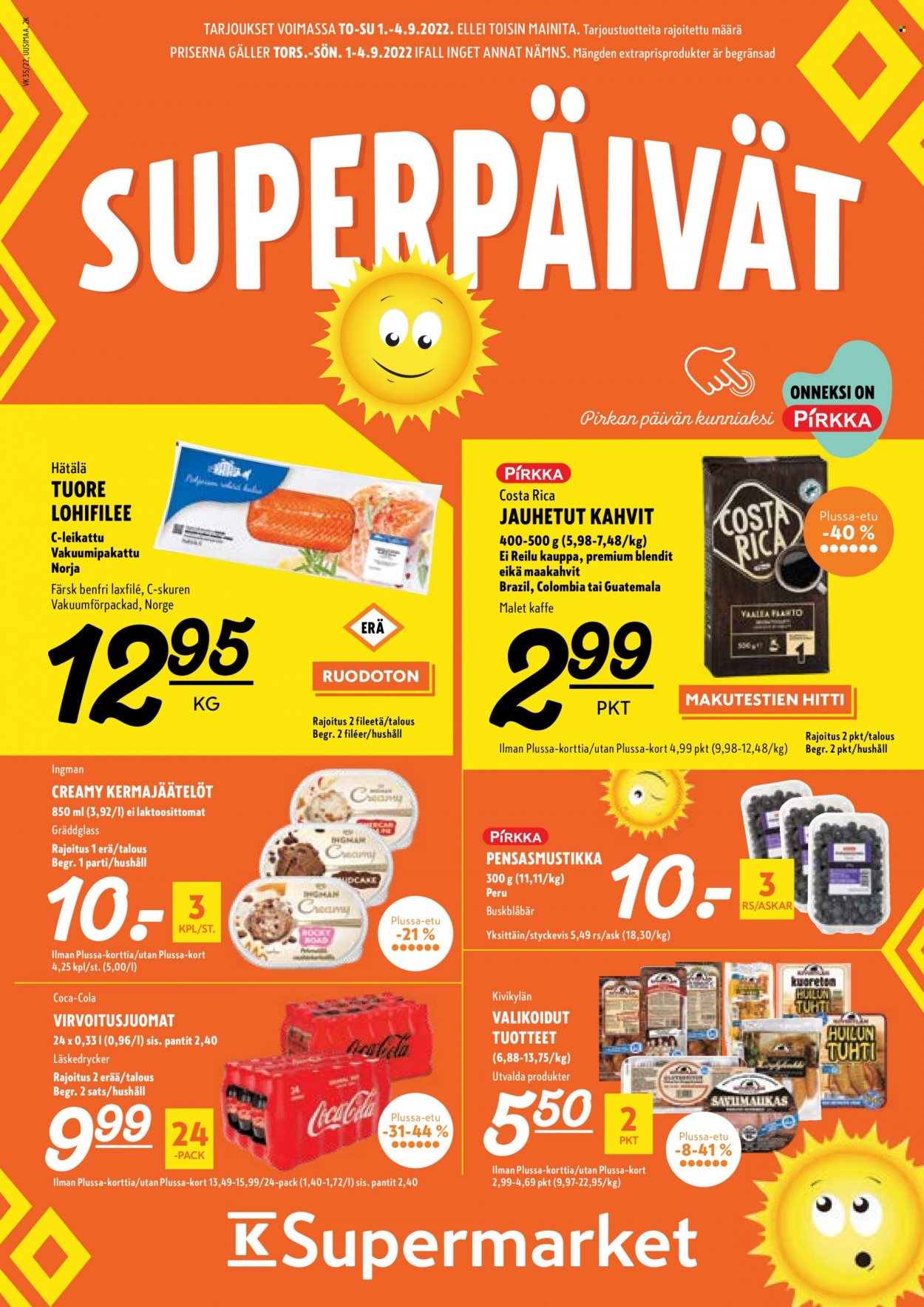 K-Supermarket tarjoukset - 01.09.2022 - 04.09.2022. Sivu 1