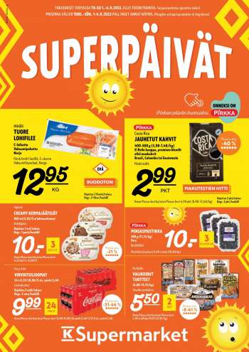 K-Supermarket tarjoukset  - 01.09.2022 - 04.09.2022.