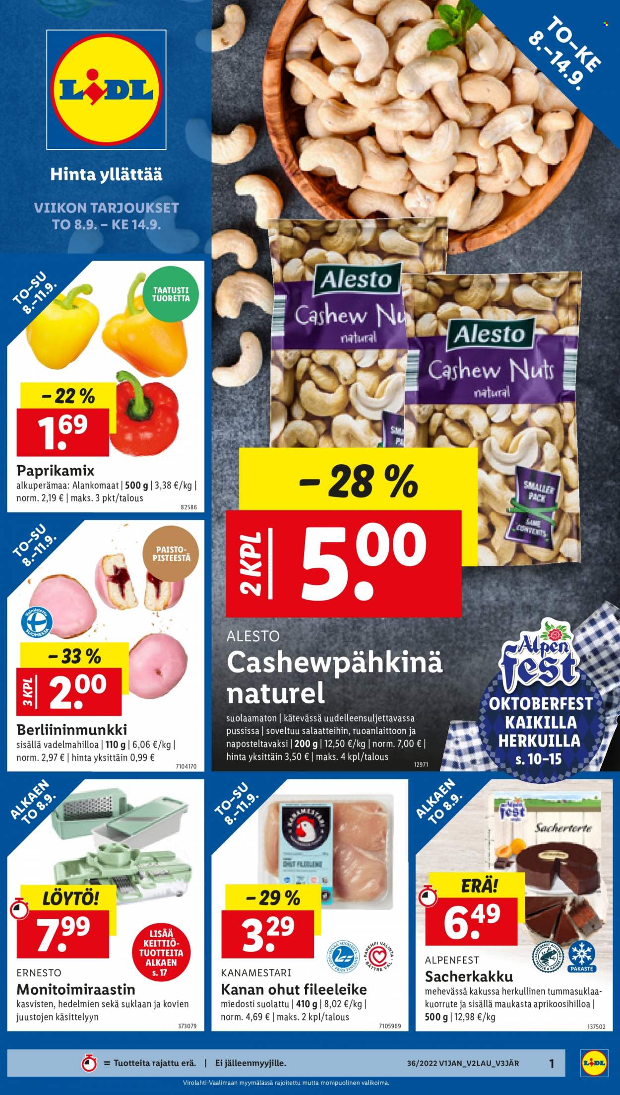 Lidl tarjoukset - 08.09.2022 - 14.09.2022. Sivu 1