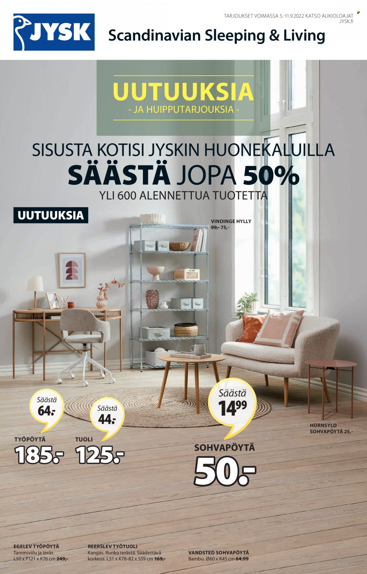 JYSK tarjoukset - 05.09.2022 - 11.09.2022. Sivu 1