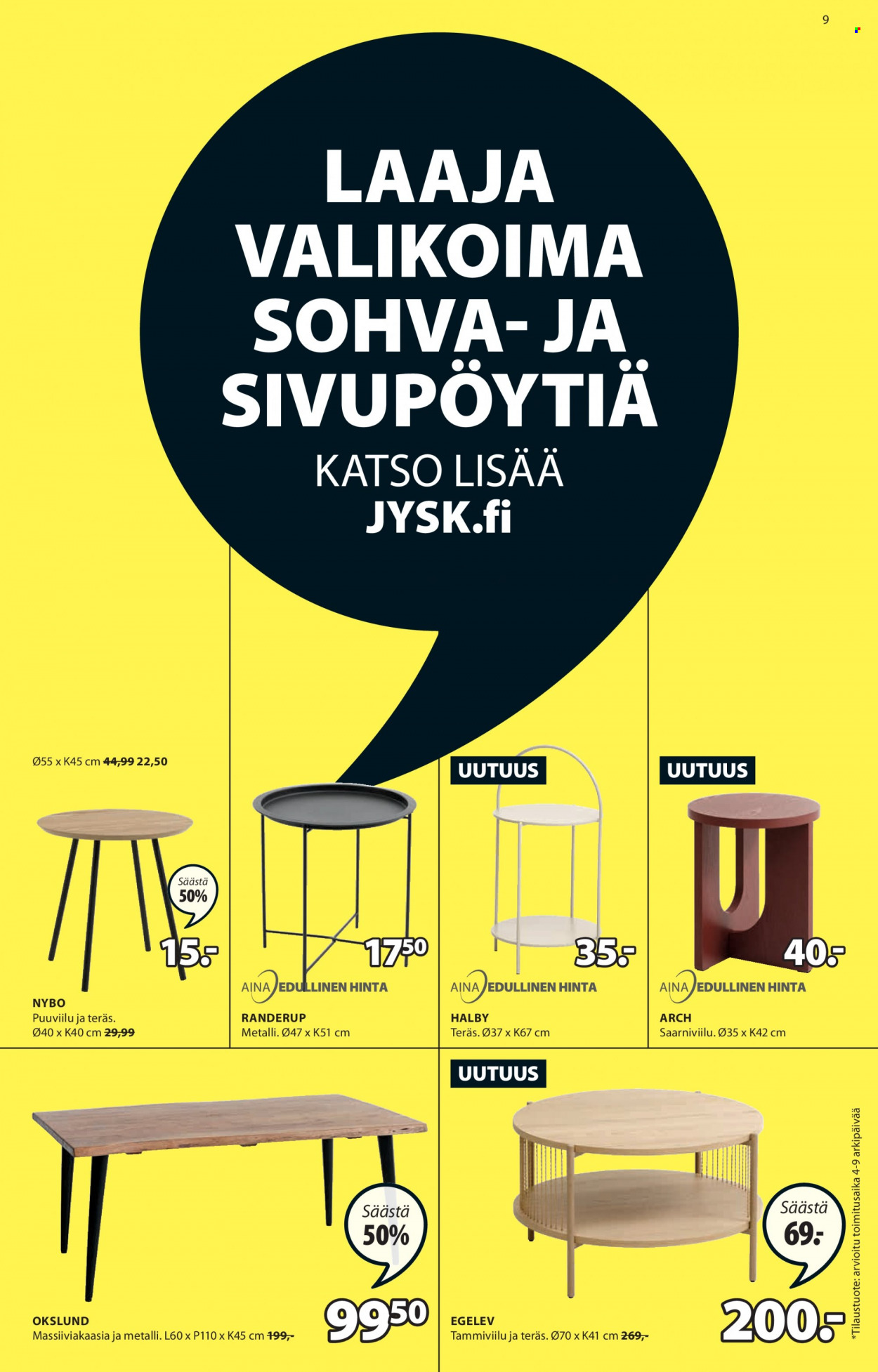 JYSK tarjoukset - 05.09.2022 - 11.09.2022. Sivu 9