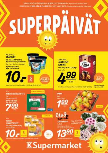 K-Supermarket tarjoukset  - 08.09.2022 - 11.09.2022.