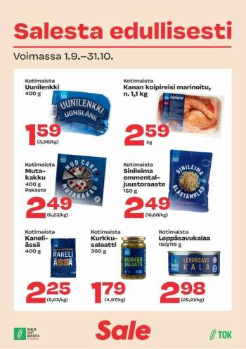 Sale tarjoukset  - 01.09.2022 - 31.10.2022.