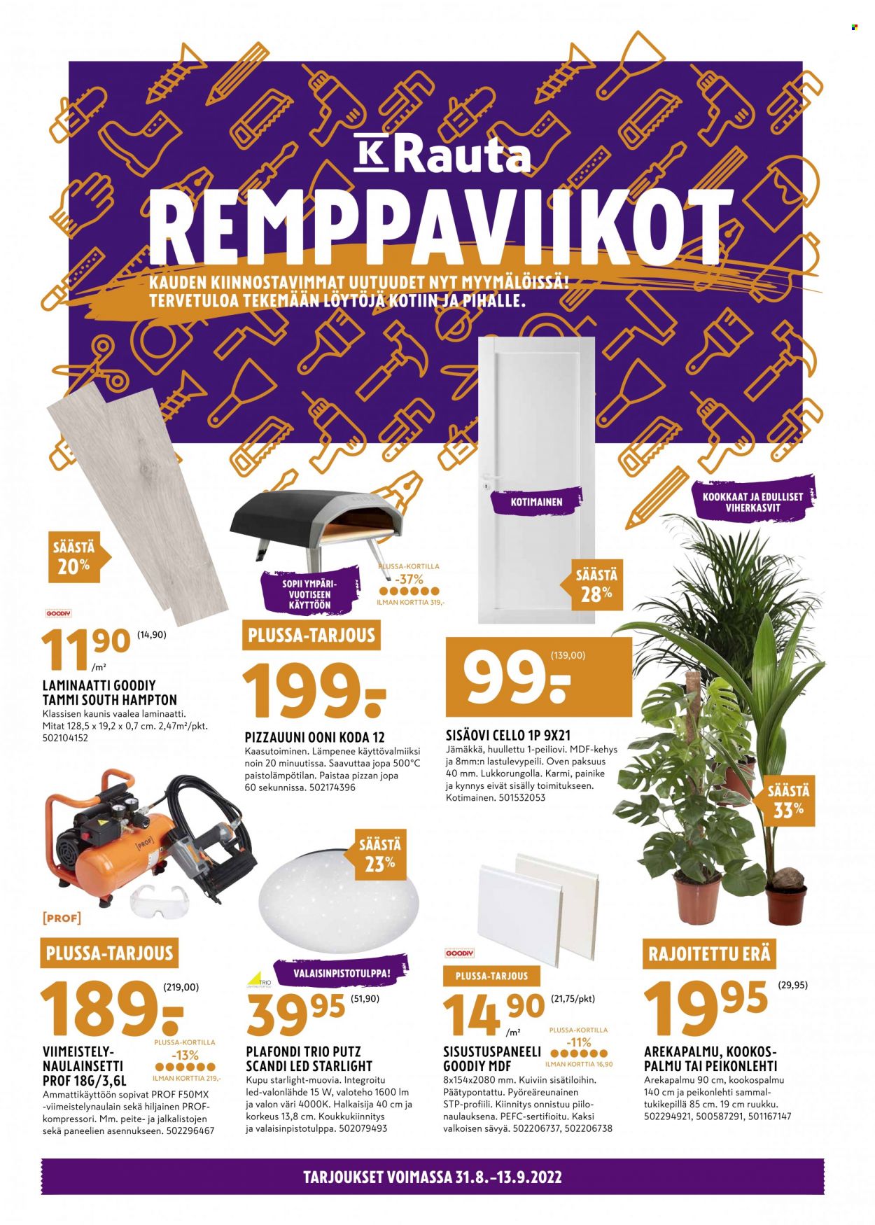 K-Rauta tarjoukset - 31.08.2022 - 13.09.2022. Sivu 1