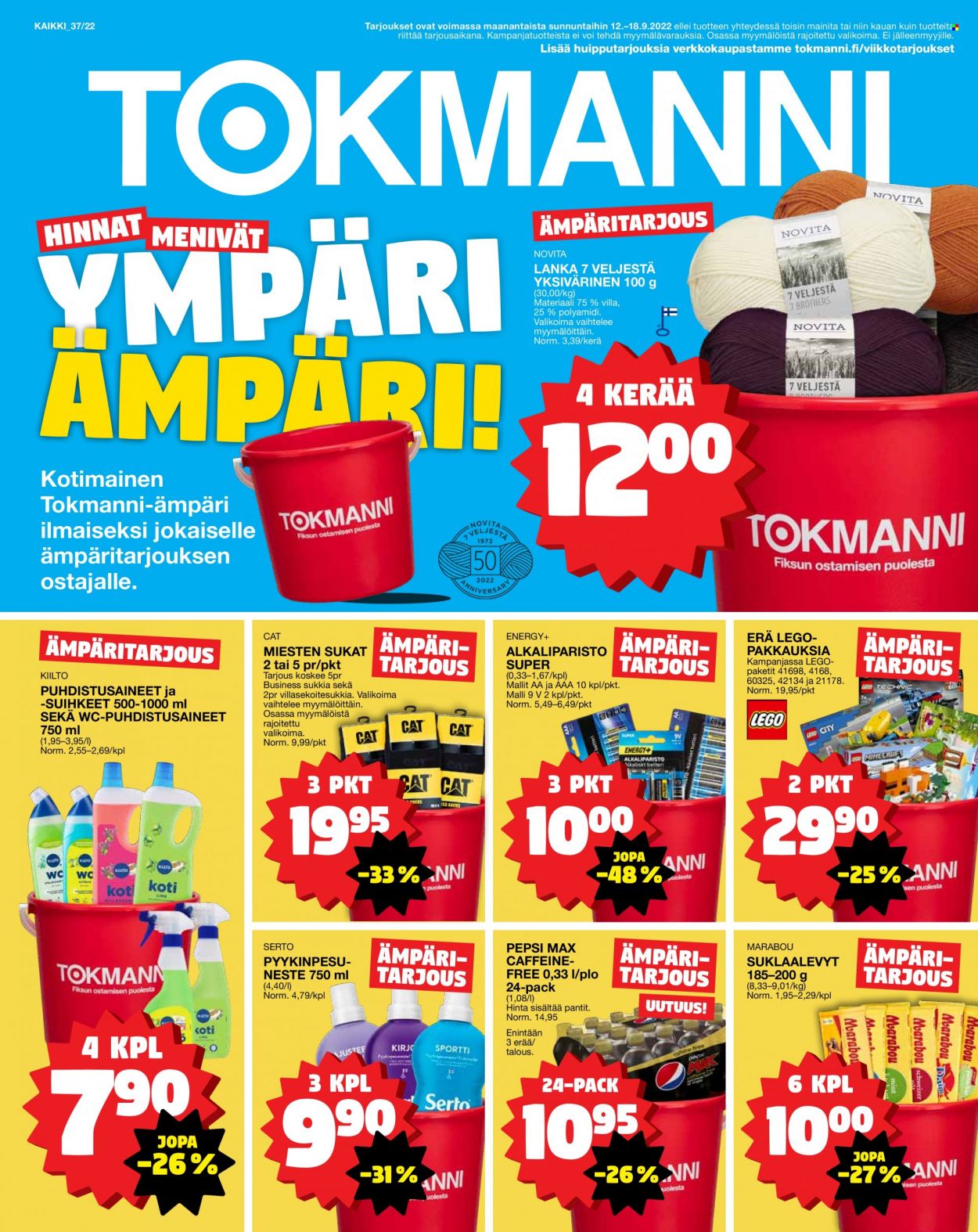 Tokmanni tarjoukset - 12.09.2022 - 18.09.2022. Sivu 1