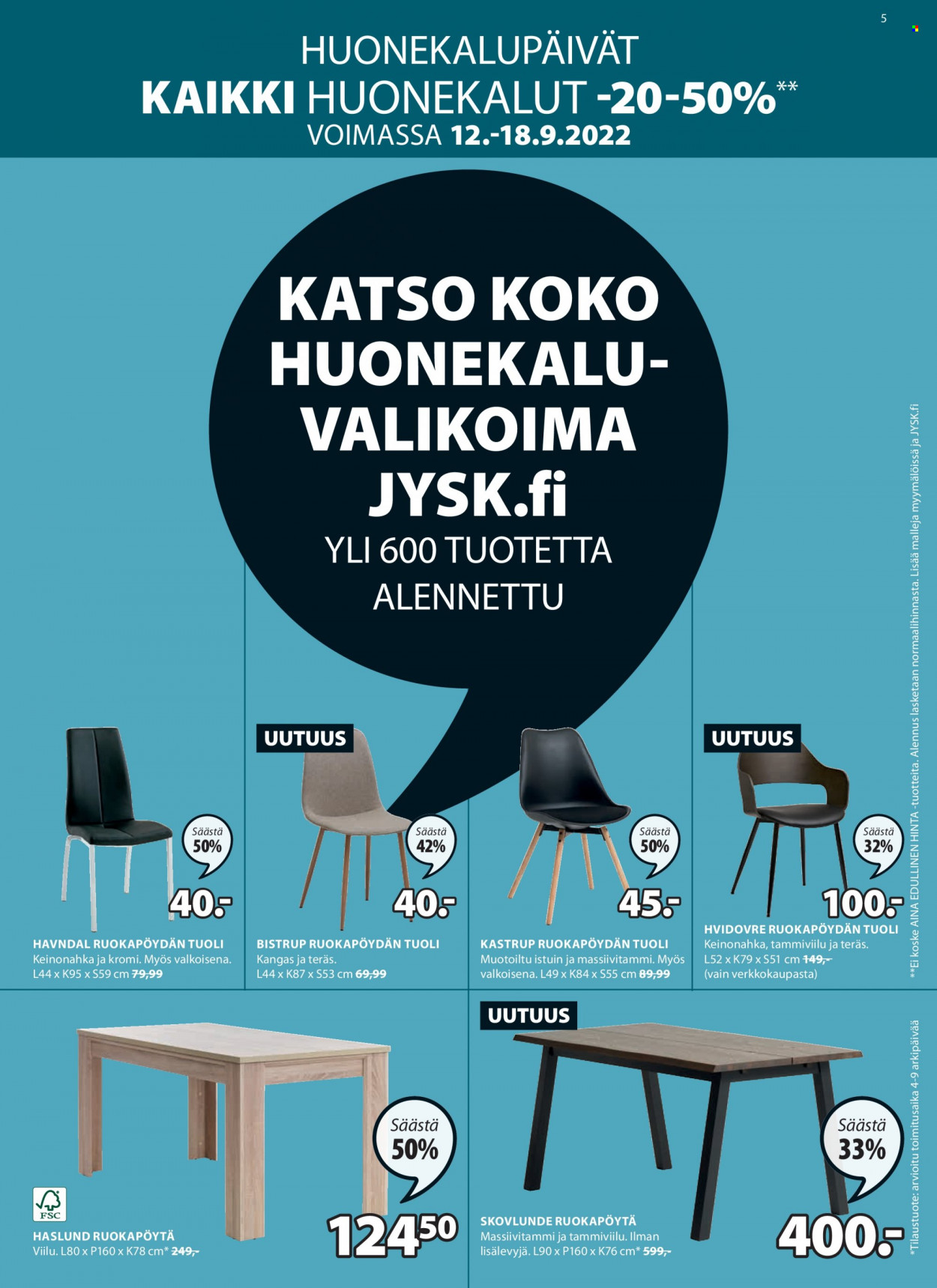 JYSK tarjoukset - 12.09.2022 - 18.09.2022. Sivu 5
