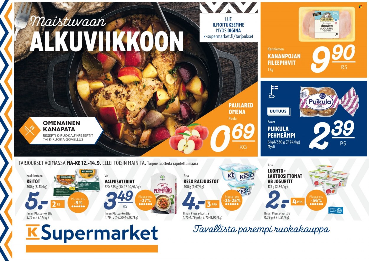 K-Supermarket tarjoukset - 12.09.2022 - 14.09.2022. Sivu 1