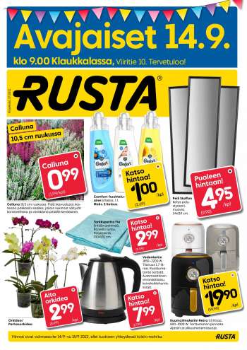 Rusta tarjoukset  - 14.09.2022 - 18.09.2022.