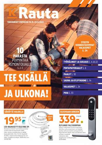K-Rauta tarjoukset  - 14.09.2022 - 27.09.2022.