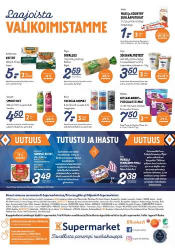 K-Supermarket tarjoukset  - 15.09.2022 - 18.09.2022.