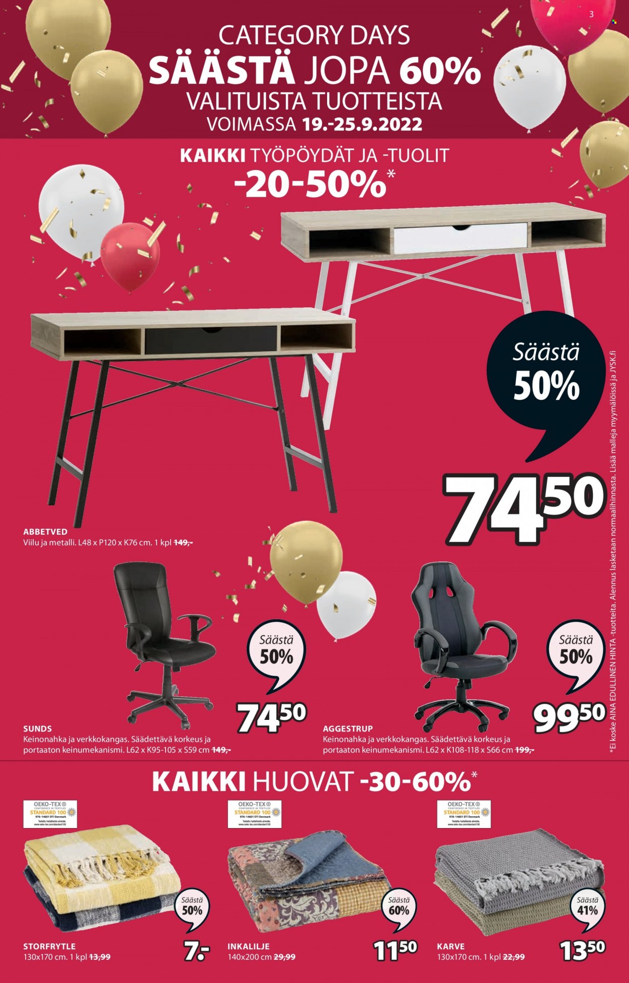 JYSK tarjoukset - 19.09.2022 - 25.09.2022. Sivu 3