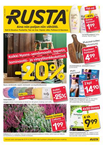 Rusta tarjoukset  - 21.09.2022 - 27.09.2022.