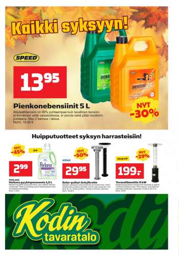 Kodintavaratalo tarjoukset  - 26.09.2022 - 05.10.2022.