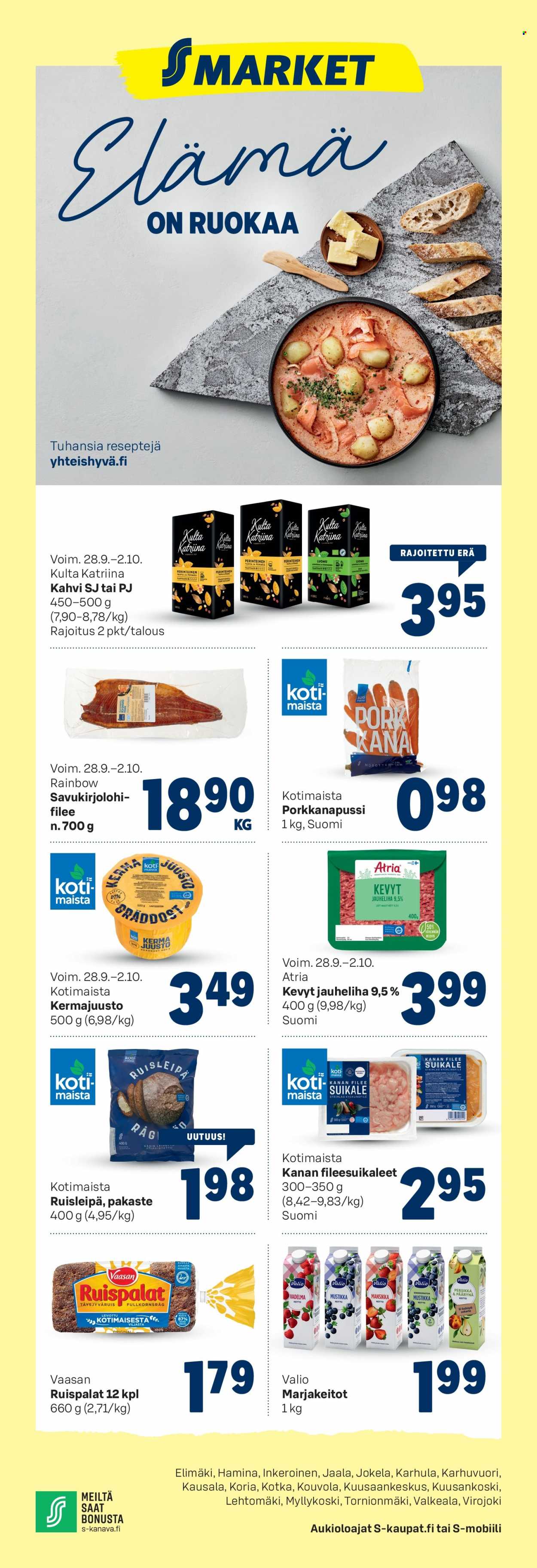 S-market tarjoukset - 28.09.2022 - 02.10.2022. Sivu 1