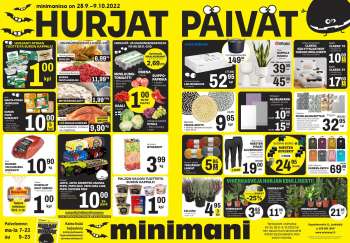 Minimani tarjoukset  - 28.09.2022 - 09.10.2022.
