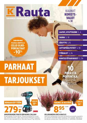 K-Rauta tarjoukset  - 28.09.2022 - 11.10.2022.
