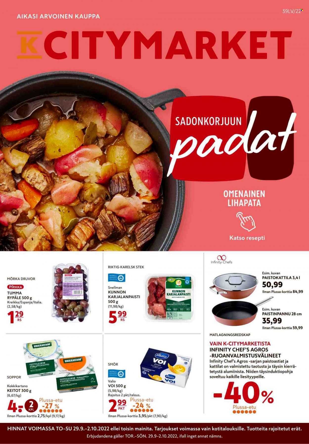 K-citymarket tarjoukset - 29.09.2022 - 04.10.2022. Sivu 1