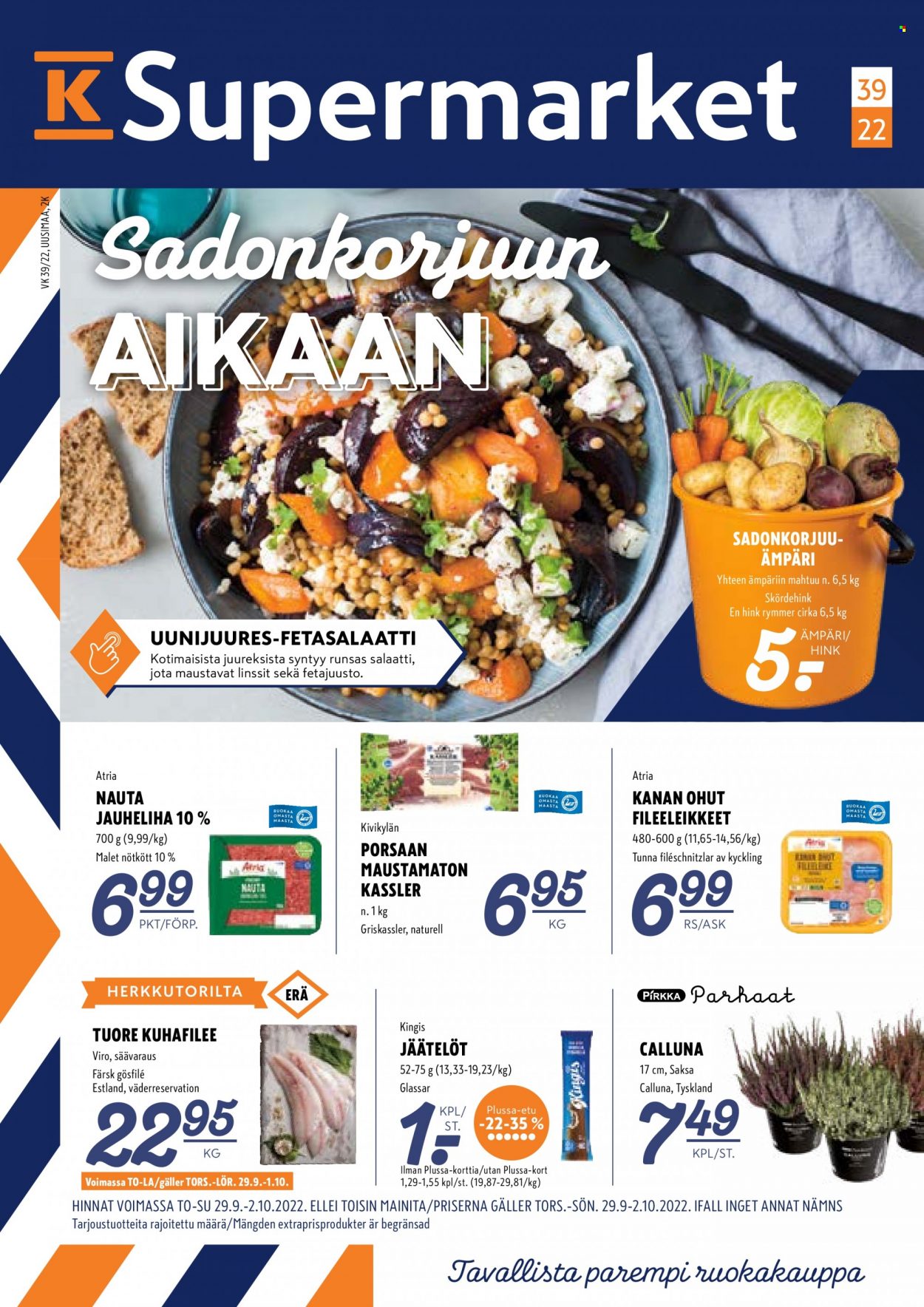 K-Supermarket tarjoukset - 29.09.2022 - 02.10.2022. Sivu 1