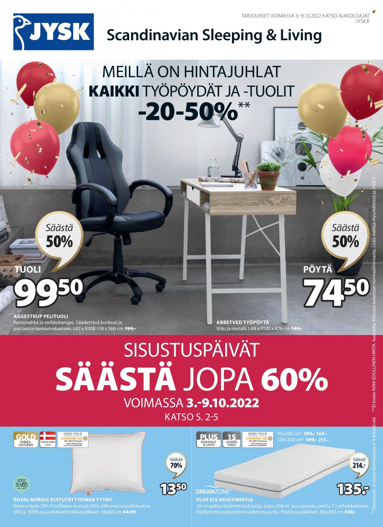 JYSK tarjoukset - 03.10.2022 - 09.10.2022. Sivu 1