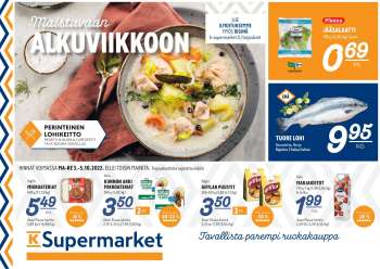 K-Supermarket tarjoukset  - 03.10.2022 - 05.10.2022.